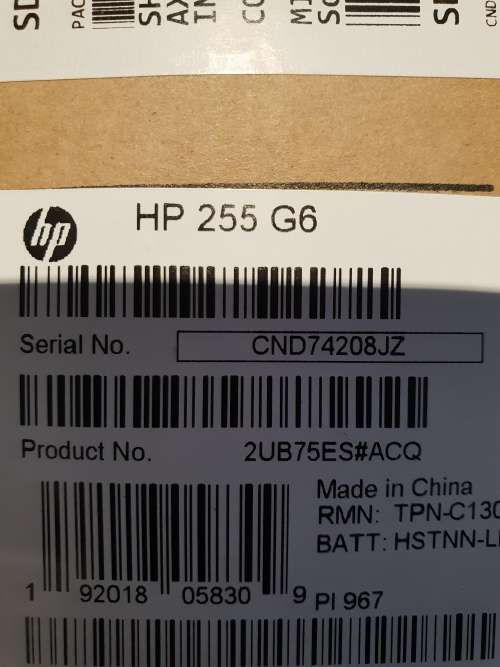 HP 255 G6 15.6 inch Notebook AMD E2-9000e Radeon R2 Graphics 4GB RAM 1TB dvdrw bluetooth sdcard