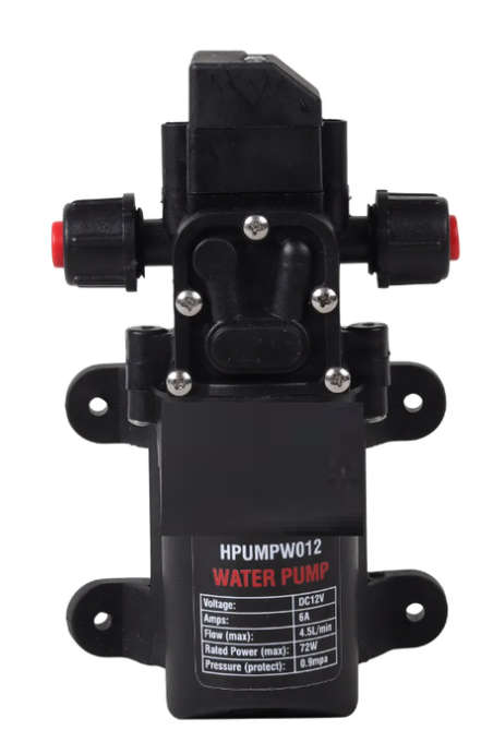 12V Water Pump, Built in Pressure Switch, 4.5L/min, 9 BarSelf-Priming