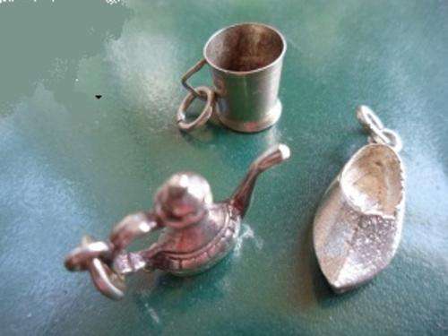 3 CHARMING LITTLE SILVER CHARMS