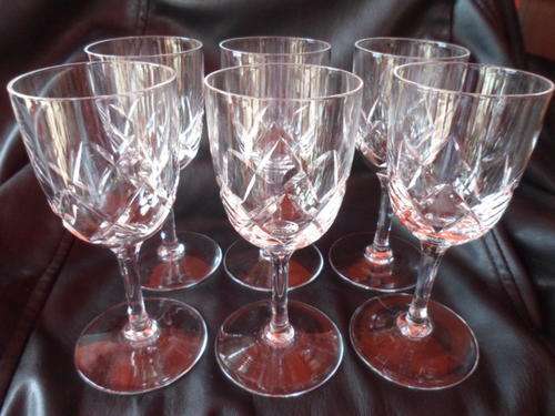 SIX STUART CRYSTAL SHERRY GLASSES