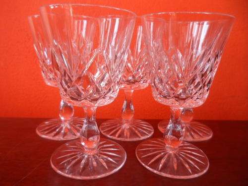 5 ROYAL BRIERLY CRYSTAL SHERRY GLASSES