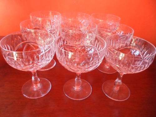STUNNING SET OF 9 EDINBURGH CRYSTAL CHAMPAGNE SAUCERS