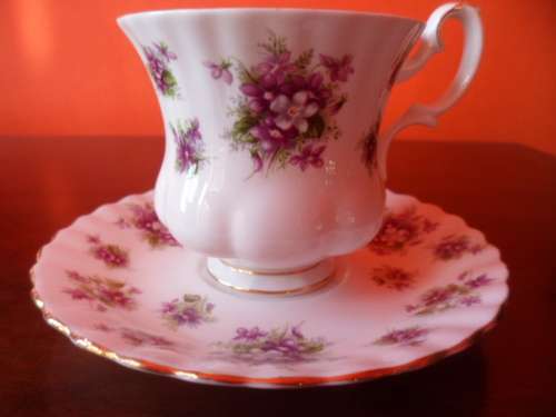 ROYAL ALBERT SWEET VIOLET TEACUP AND SAUCER