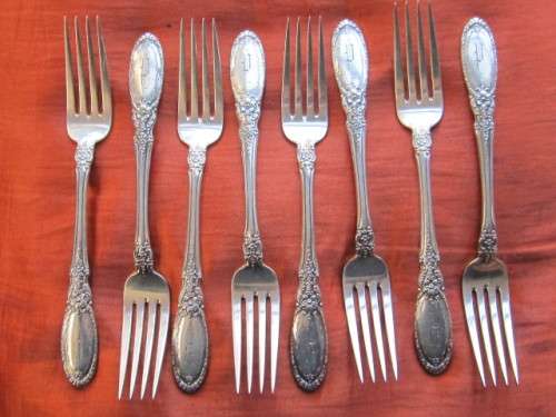 8 STERLING SILVER FORKS BY TOWLE