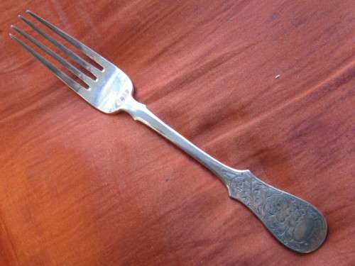 LARGE RUSSIAN SILVER FORK LATE 19th CENTURY "MOSCOW"