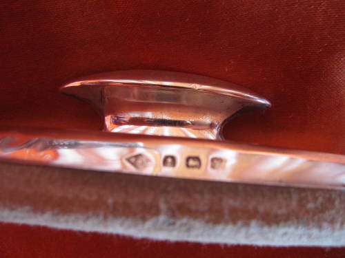 FOUR PIECE SILVER HANDLED MANICURE SET
