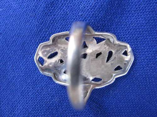 ART DECO STERLING SILVER AND MARCASITE RING
