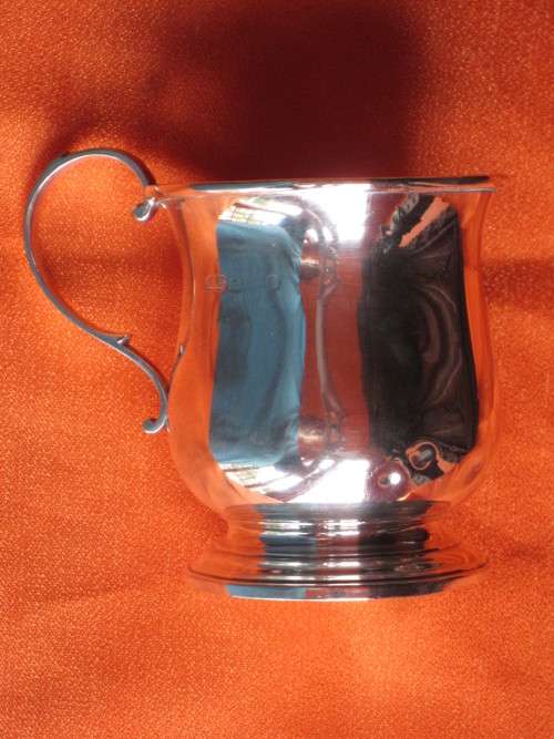 SILVER CHRISTENING MUG