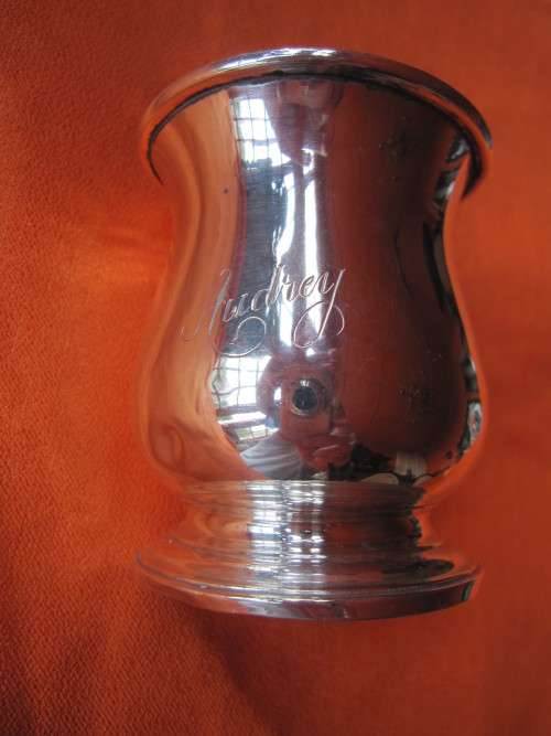 SILVER CHRISTENING MUG