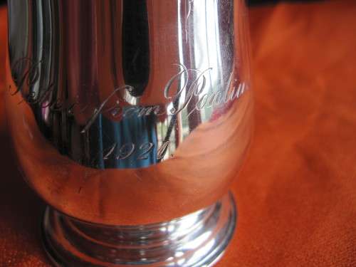 SILVER CHRISTENING MUG