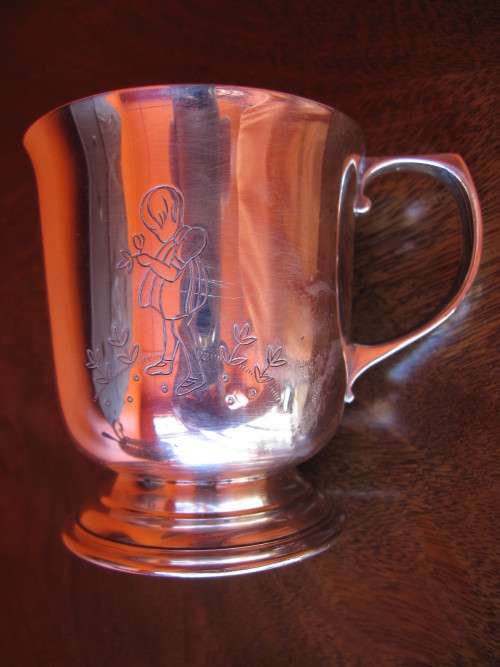 SILVER CHRISTENING MUG