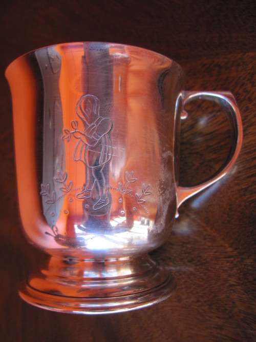 SILVER CHRISTENING MUG