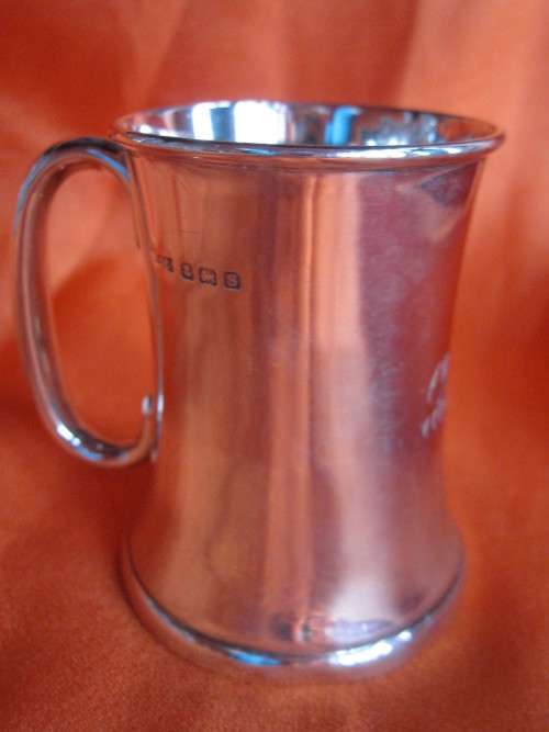 SILVER CHRISTENING MUG