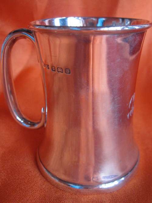SILVER CHRISTENING MUG