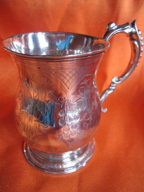 SILVER CHRISTENING MUG