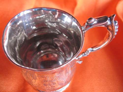 SILVER CHRISTENING MUG