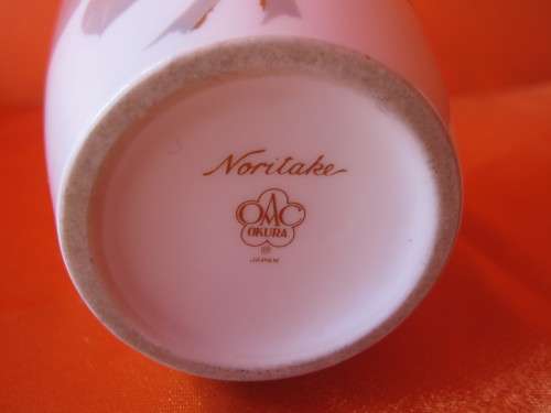 PAIR OF OKURA Noritake Japan Golden Rose Vases