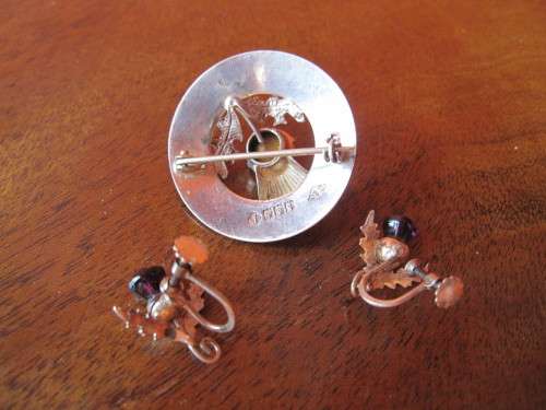 SCOTTISH SILVER BROOCH AND EARINGS