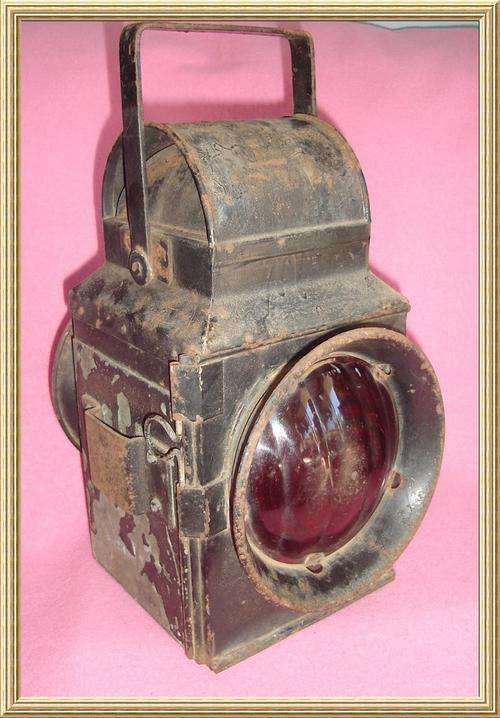 Vintage Railway Signal Lamp ( Red / Clear ) from Blisful