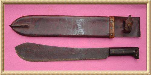 WW11 - 1940/1 Legitimus Collins & Co Machete No 1250 " McBRINE " with leather scabbard from Blisful
