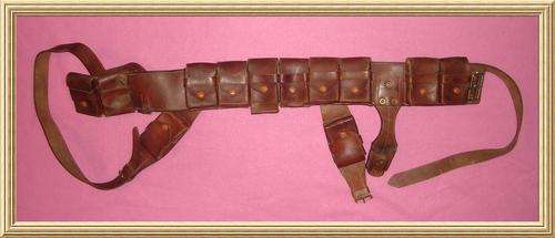 Pre WW1 - Rare 12 Pocket Leather Bandolier from Blisful