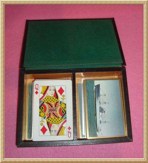 Vintage Double Deck of Shipping Lines Playing Cards from Blisful