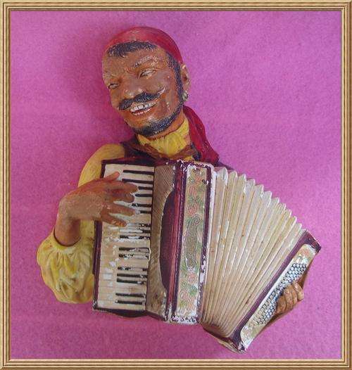 c1959 Rare English Bossons " Romany - Gipsy in yellow scarf " Plaque from Blisful