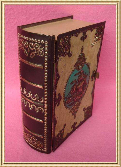 Vintage Book Shape " Galleon " Tin from Blisful