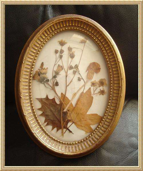 Ornate " Real Dried Flowers " Convex Glass Frame from Blisful