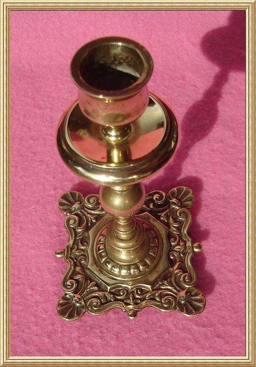 Solid Brass Art Nouveau Candlestick from Blisful