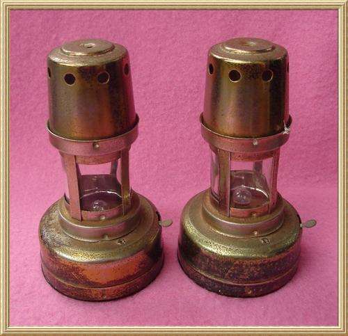 Pair of Vintage Brass Miners Lanterns from Blisful