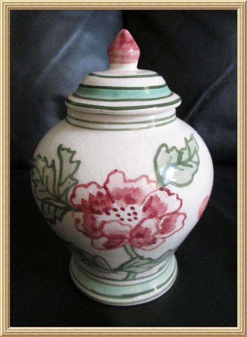 Porcelain Hand Painted Floral Ginger Jar from Blisful