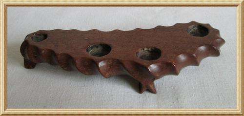 Hand Turned Solid Olive Wood Footed Candle Holder from Blisful