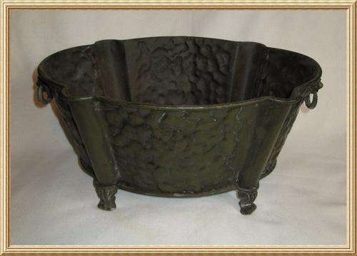 Vintage Paw Footed Planter with Ring Lion Head Handles from Blisful