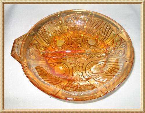 Carnival Glass Round Footed Snack Dish from Blisful