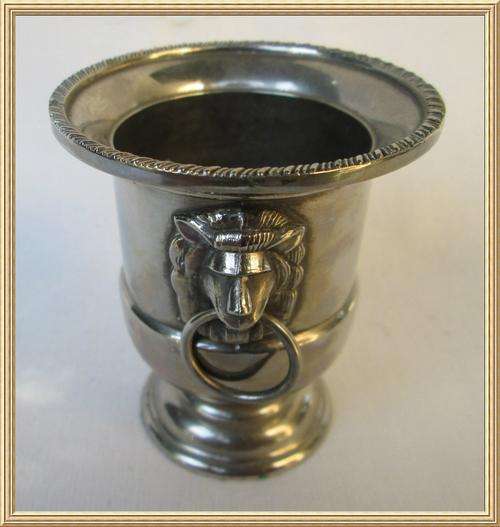 Vintage Mini Lion Head Handle Silver Plated Wine Cooler from Blisful