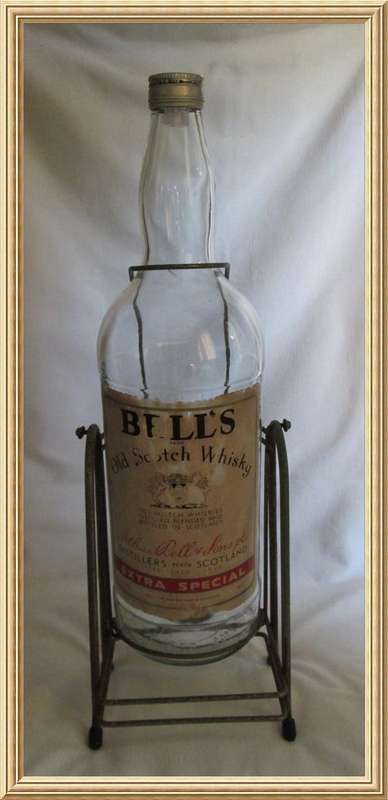 Vintage Extra Large 4.5lt Bell's Old Scotch Whisky Bottle on Stand from Blisful