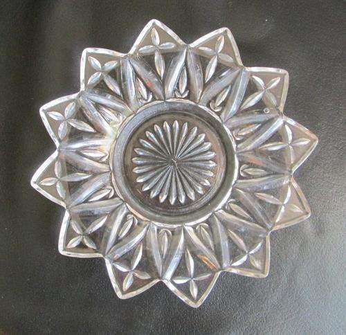 Vintage Pressed Carvinal Glass Cake Plate from Blisful