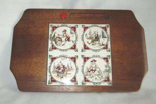 Vintage Solid Hard Wood Tiled Cheese Board from Blisful