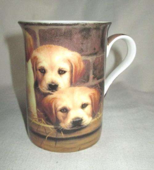 English Fine bone China " Labrador Pups " Coffee Mug from Blisful