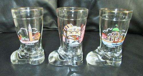 Vintage Mini Trio German Beer Boot Glasses from Blisful