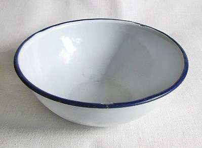 Vintage White Enamel Bowl from Blisful