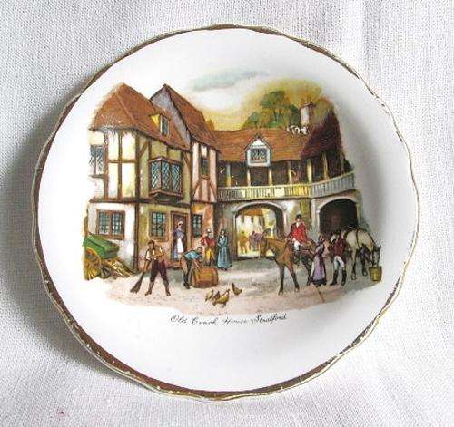 Vintage English Fine Bone China Wall Plate "Old Coach House Stratford" from Blisful