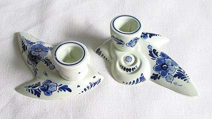 Vintage Delft Candle Holders from Blisful