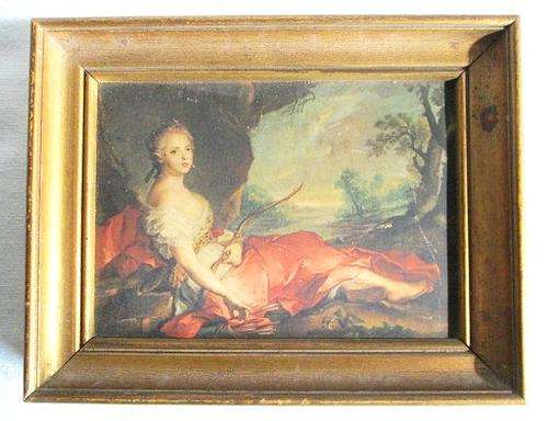 Vintage Cushion Framed Renaissance Period "Lady" from Blisful