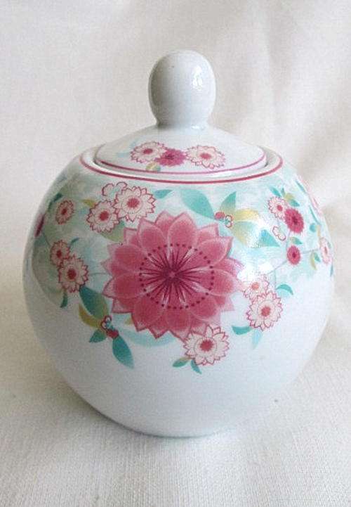 Vintage Floral Lidded Mini Ginger Jar from Blisful