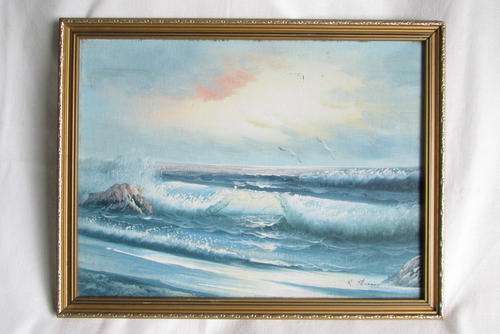 Vintage Framed Original Signed Seascape by K Stevens from Blisful