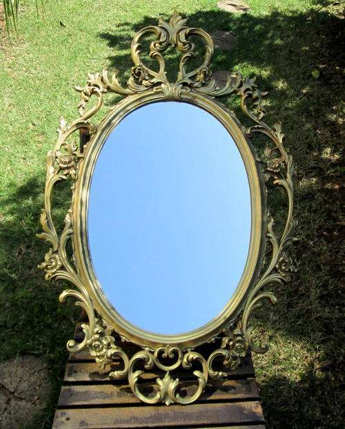 Vintage Neoclassical Gold Ornate Sycroco USA Wall Mirror from Blisful
