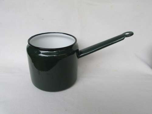 Vintage Swedish Solid Green & White Enamel Boiler from Blisful