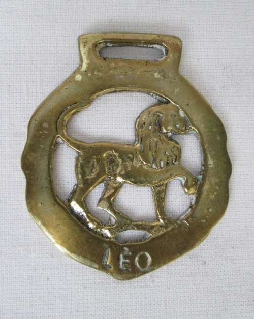 Vintage Horse Brass Zodiac Sign Leo from Blisful